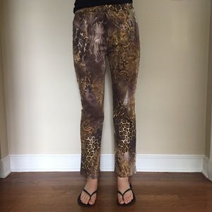 Roccobarocco leopard print jeans